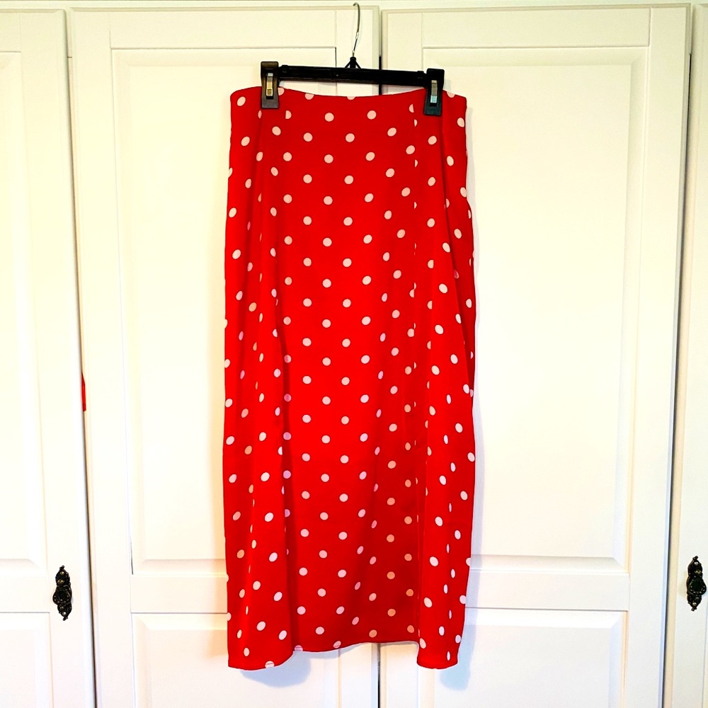 Polka Dot Midi Skirt